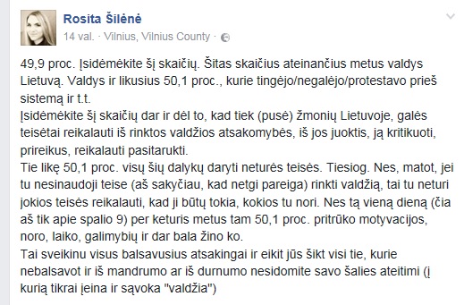 Vilniaus miesto savivaldybės tarnautoja siunčia mokesčių mokėtojus išsituštinti. Tuos, kurie nebalsavo ir dabar jau nieko negalės iš jos reikalauti. 